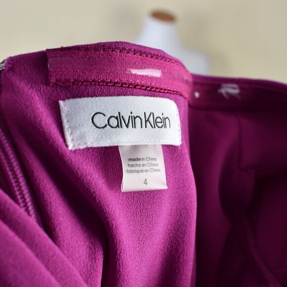 Calvin Klein Off Shoulder Sheath Flutter Sleeve Dress - 4 - Picture 9 of 9